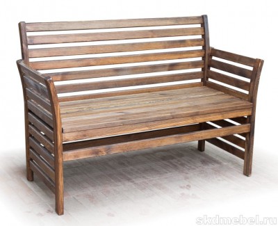 Скамья для сада Ирбея №4 L-140 (массив сосны, старение) - Мебельная компания "ИРБЕЯ" - Производство мебели