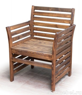 Кресло для сада Ирбея №4 (массив сосны, старение) - Мебельная компания "ИРБЕЯ" - Производство мебели